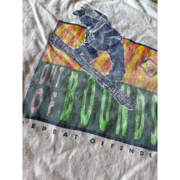 VTG 90’s SDI Snowboard Squaw Valley USA Made Single Stitch XL White Long-Sleeve - Picture 6 of 10